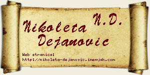 Nikoleta Dejanović vizit kartica